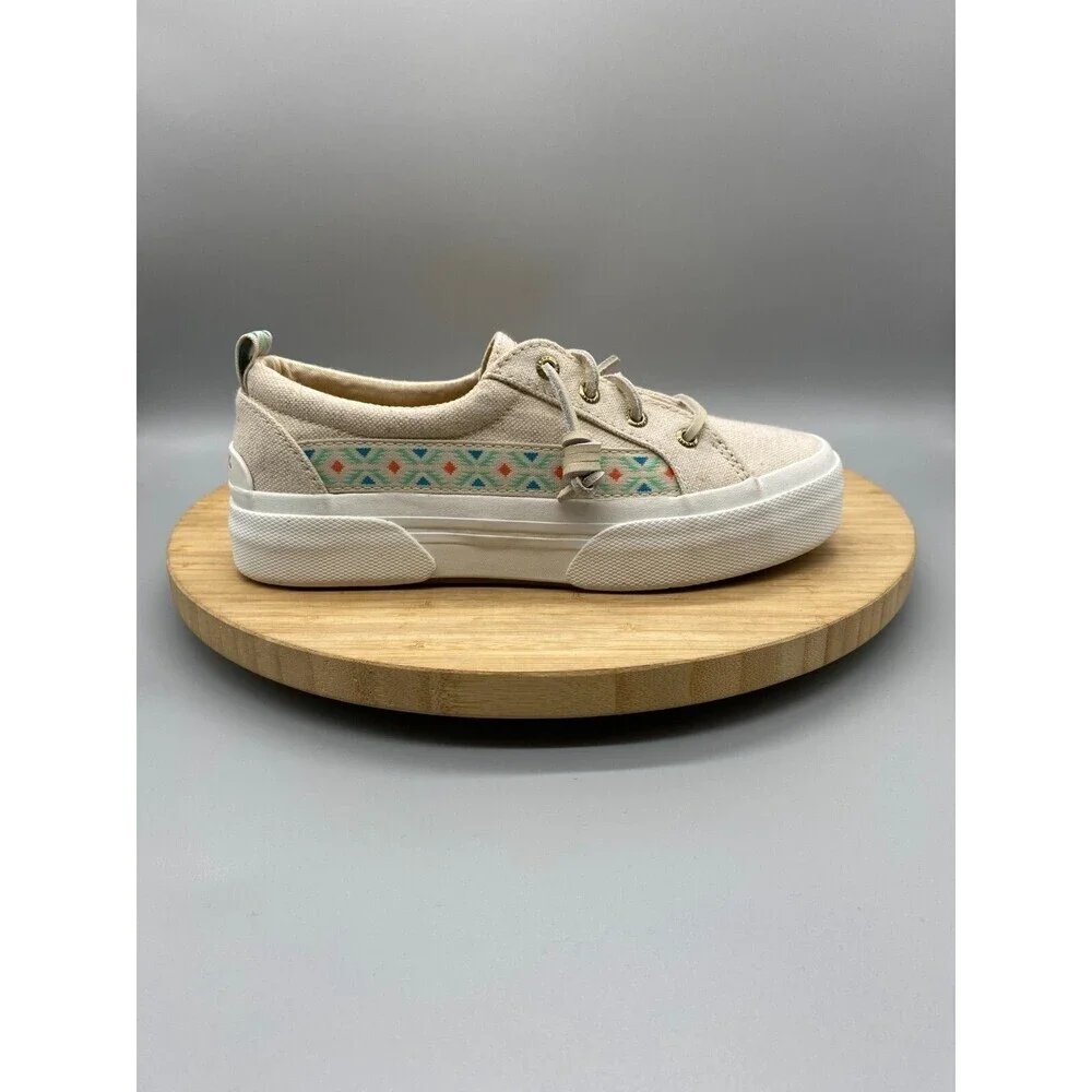 SPERRY Shoes Beige Casual Sneakers Southwestern Aztec STS87010 Womens Size 6 - Picture 2 of 12